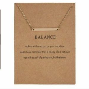 Gold "Balance" Horizontal Bar Pendant Necklace